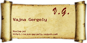 Vajna Gergely névjegykártya